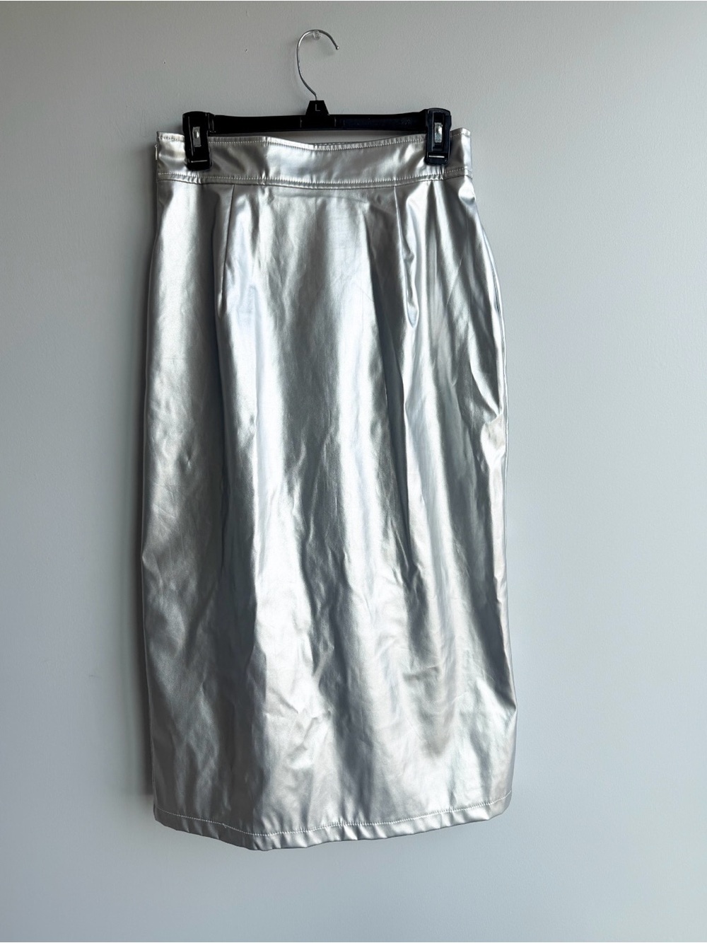 Silver Midi Pencil Skirt - Unbranded